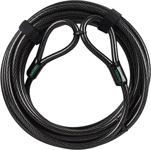 Vista 11 de Cable de seguridad de servicio pesado resistente a cortes de 7 pies x 1/2 pulgada Acero trenzado flexible recubierto de vinilo con extremos