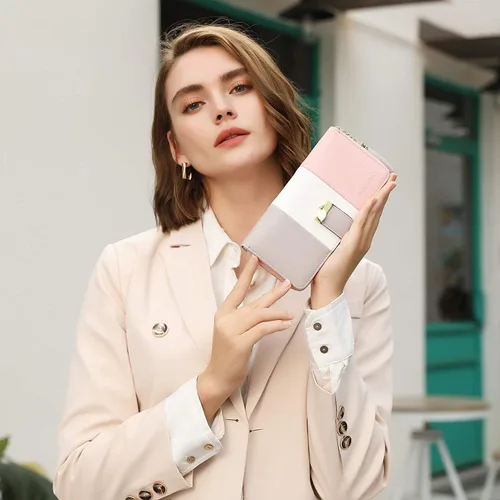 Vista 2 de Carteras RFID para mujer con múltiples ranuras para tarjetas y compartimento para teléfono celular