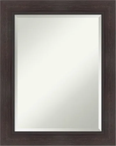 Vista 72 de Amanti Art Espejo de baño marrón para sobre lavabo, espejo rectangular de 24x20 Caleb Brown para tocador, marco rústico pequeño de estilo campestre