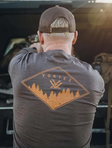 Vista 2 de Vortex Camisetas de manga larga Diamond Crest para hombre Marrón (Brown Heather)