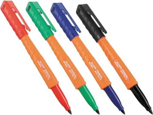 Vista 14 de Klein Tools 8610112 Skribes Marcadores Permanentes de Punta Fina, Tinta de Grado Profesional, Marcador Multisuperficie para Sitios de Trabajo