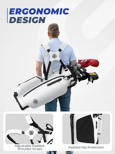 Vista 4 de Bolsa de golf ligera de 7 vías para hombres y mujeres Blanco 7