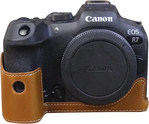 Vista 8 de Rieibi EOS R7 - Funda de piel sintética de calidad para cámara digital Canon EOS R7 - Funda de agarre para Canon EOSR7, color negro
