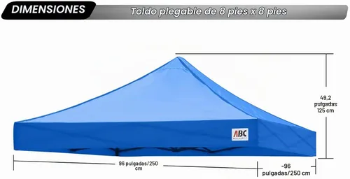 Vista 3 de ABCCANOPY Toldo Superior de Repuesto para Carpa Emergente 8x8, Azul Real