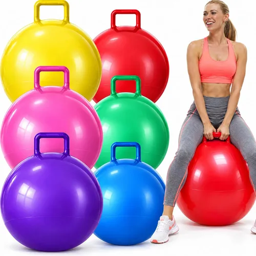Vista 11 de Lewtemi 6 Pcs Hopper Ball with Handle, 32 Inch, Blue Color Color azul