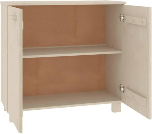 Vista 5 de Aparador marrón miel 33.5"x13.8"x31.5" madera maciza pino