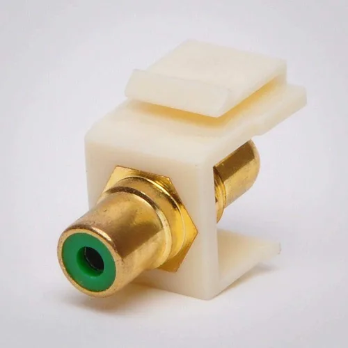 Vista 3 de RCA Keystone Conector de inserción de conector hembra a presión Puerto adaptador acoplador en línea chapado en oro para montaje en panel de salida