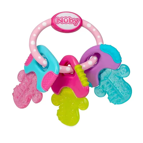 Vista 2 de Nuby IcyBite Paleta, dona y helado - Mordedor y llaves de gel de hielo, más de 3 meses