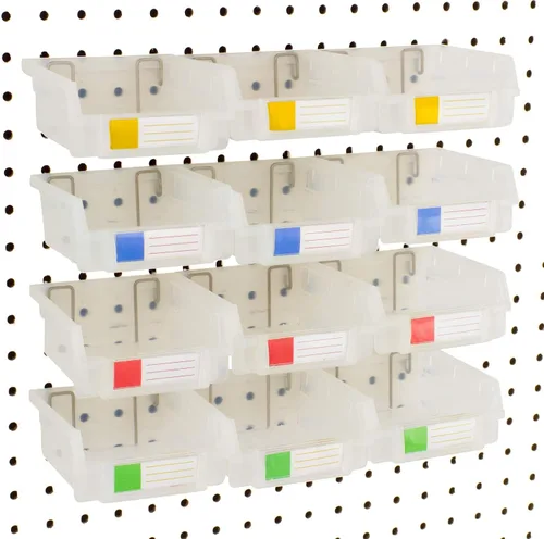 Vista 12 de Papeleras de Pegboard – tamaños 3.5", 5", o 7