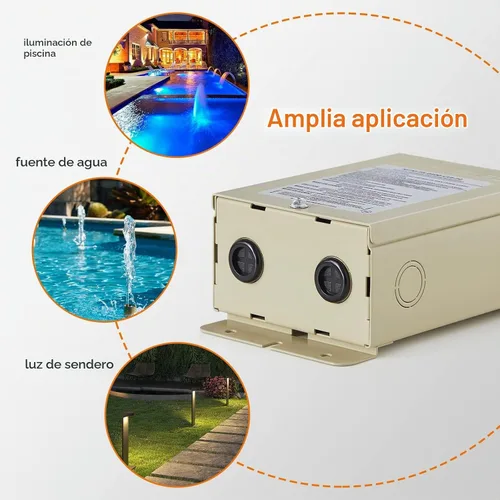 Vista 6 de SURAIELEC Transformador de luz de piscina de 100 W, 120 V a 12 V 13 V 14 V