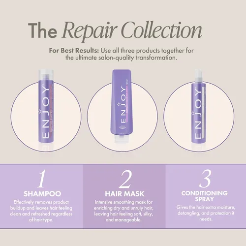 Vista 4 de Enjoy Champú clarificante, limpieza profunda y quelante, desintoxicación del cabello sin sulfato, elimina minerales de agua dura, cloro