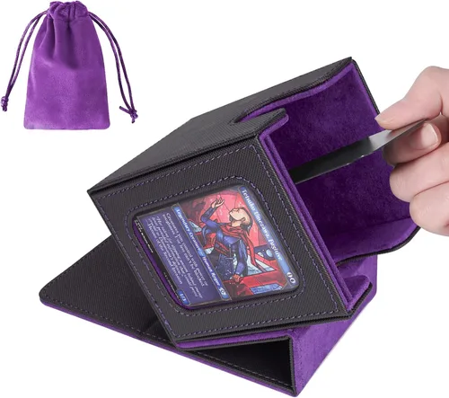 Vista 12 de AFIING MTG Caja de Mazo para Commander Display, Caja de Cartas que Cabe 100 Cartas con Doble Funda, Caja de Almacenamiento Magic Commander TCG con 2