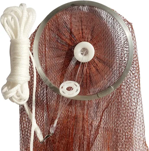 Vista 2 de BasicGear Red fundida para cebo fácil de lanzar, radio de 4 pies a 6 pies con malla de 3/8 o 1/4 pulgadas, plomo, zinc, hierro protector