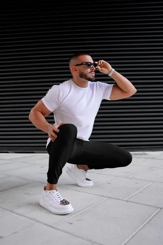 Vista 5 de GINGTTO Pantalones deportivos casuales de sarga para hombre, de nailon, con entrepierna elástica de 28 pulgadas