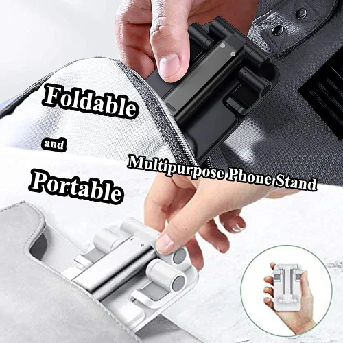 Vista 7 de Meetuo 2 piezas de soporte para teléfono celular, soporte para teléfono de altura de ángulo ajustable para escritorio, soporte para teléfono