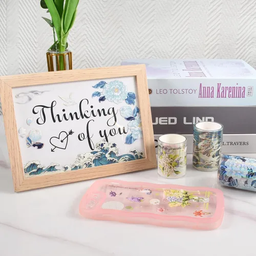 Vista 7 de Washi Tape - Cinta adhesiva decorativa de PET para manualidades, diarios, planificadores, suministros de álbumes de recortes, calcomanías de diseño
