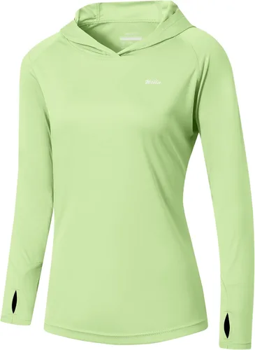 Vista 36 de Willit - Sudadera con capucha y protección solar FPU 50+ para mujer, camiseta de manga larga con FPS, ligera, para exteriores, senderismo, pesca