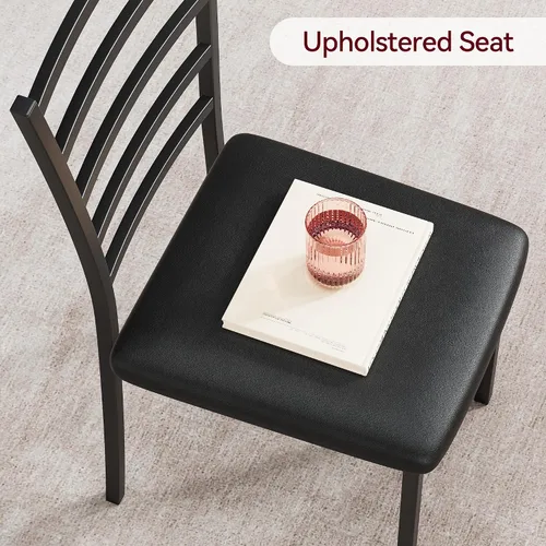 Vista 7 de Juego de mesa de comedor para 4, mesa de cocina y sillas para 4, juego de mesa de comedor de cocina de 5 piezas, mesa de comedor rectangular moderna