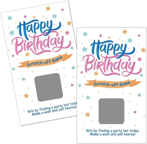 Vista 12 de Haizct 50 tarjetas rascadoras de feliz cumpleaños 40, juego retro para raspar de radio para amantes de la música, suministros de fiesta de regreso a