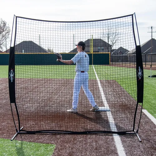 Vista 6 de Web Flex® 7x7 ft Portable Baseball & Softball Batting Practice Screen Net, Durable Nylon & Metal Frame, Protective Batting Net for Pitching &