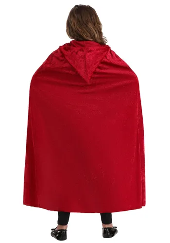 Vista 3 de Capa de Terciopelo Rojo con Capucha para Niños Multicolor