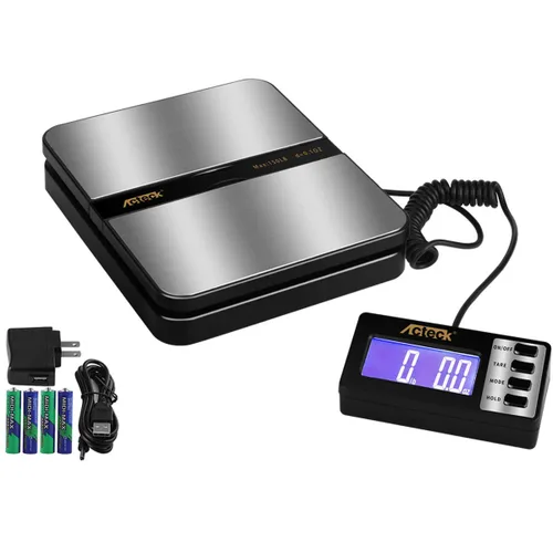 Vista 4 de Acteck A-CK65BS - Báscula postal digital de 65 libras x 0.1 oz, con baterías y adaptador de CA, color negro y plateado