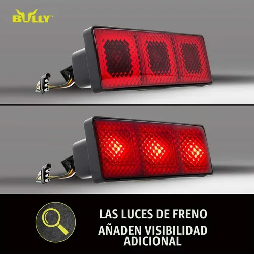 Vista 4 de Bully CR-007XL Cubierta de enganche de plástico ABS de acabado negro con luz de freno LED extra grande universal para camiones, compatible