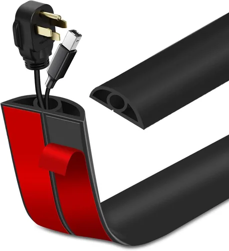 Vista 8 de Cubierta de Cable para Piso Autoadhesiva Ocultador de Cables Cubiertas de Cable de Extensión para Piso Protector de Cable de Alimentación para Piso
