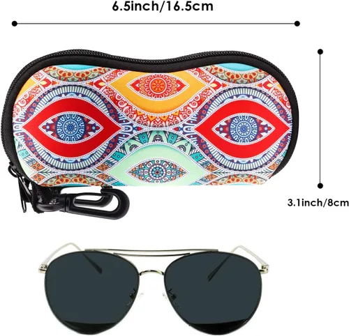 Vista 64 de MoKo - Estuche suave, ultra ligero, de neopreno, para lentes de sol, con cremallera y clip para cinturón