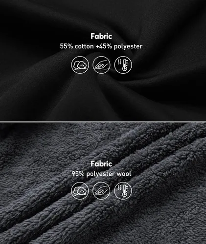 Vista 5 de SCODI Sudaderas con capucha para hombre, forro polar pesado, cremallera completa, forro de sherpa grueso, chaqueta con capucha