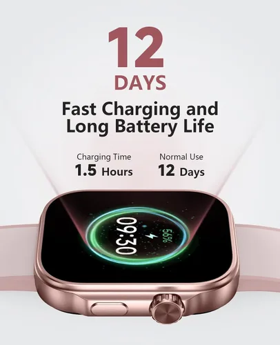 Vista 6 de Reloj inteligente para mujer, monitor de presión arterial, frecuencia cardíaca, oxígeno en sangre, sueño, rastreador de actividad impermeable 3ATM