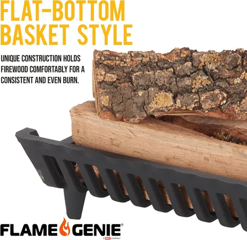 Vista 5 de Flame Genie Rejilla de chimenea de hierro fundido resistente, espacio libre de 1 ½ pulgadas, 15 pulgadas