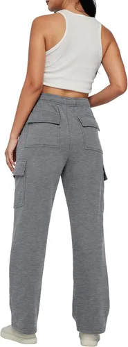 Vista 2 de AUTOMET Womens Cargo Sweatpants Casual Baggy Fleece High Waisted Joggers Pants