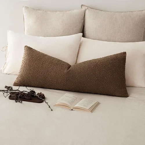 Vista 54 de Foindtower Fundas de almohada decorativas con textura de boucle, fundas de almohada sólidas, neutrales, suaves y acogedoras para silla, sofá