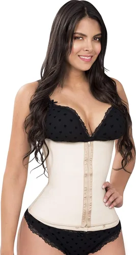 Vista 2 de Fiorella Shapewear Clip y cremallera de látex cintura Cincher entrenador corsé desnudo Fajas Colombianas reductoras 207N2