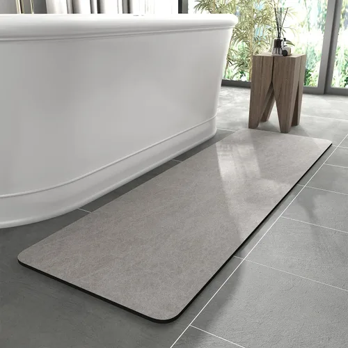 Vista 28 de MontVoo -Tapete de baño-Alfombras de baño delgadas antideslizantes para debajo de la puerta- Superficie de gamuza sintética absorbente, de secado