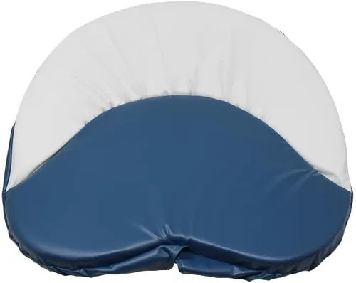 Vista 2 de Cojín de asiento de tractor azul y blanco para modelos Ford con asiento de acero estilo pan