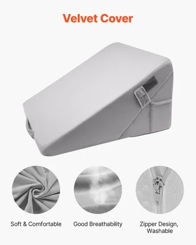 Vista 3 de VEVOR Almohada de cuña de cama para dormir, cuña ortopédica ajustable, relleno de espuma de alta densidad 25D y funda suave lavable, almohada