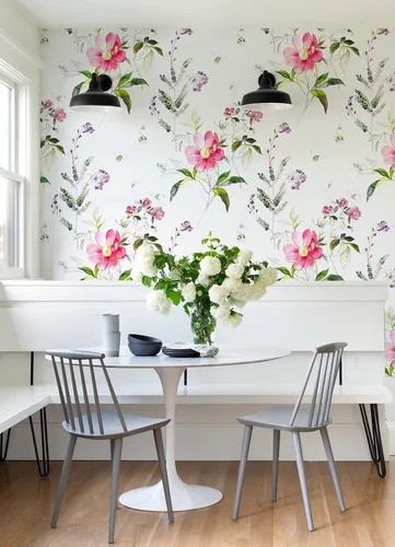 Vista 7 de A-Street Prints Mural de pared Sinclair rosa