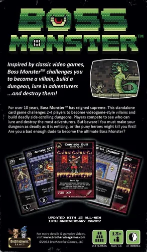 Vista 5 de Boss Monster Edición del 10º aniversario de Brotherwise Games Tiempo de juego de 30 minutos 2 a 4 jugadores A partir de 13 años Juego