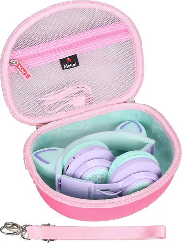 Vista 11 de Mchoi Funda rígida adecuada para Riwbox CT-7 Rosa/para Jack CT-7S Cat Green 3.5mm/para iClever IC-HS01 Bluetooth Auriculares inalámbricos sobre