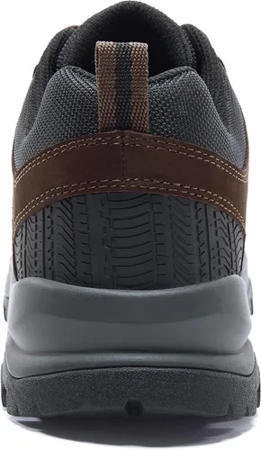 Vista 5 de CAMEL CROWN Zapatos de senderismo para hombre, botas de corte bajo, zapatos de cuero para caminar al aire libre, senderismo, entrenamiento, trabajo