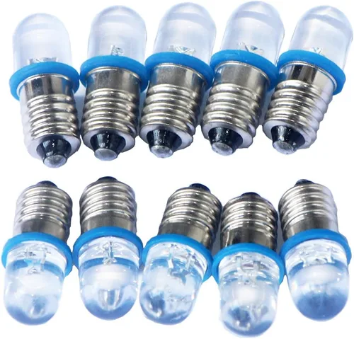 Vista 9 de 10pcs E10 Tornillo DC3V Punto Rojo Led Bombilla Lámparas de Luz +10pcs E10 Base (DC3V, Rojo)