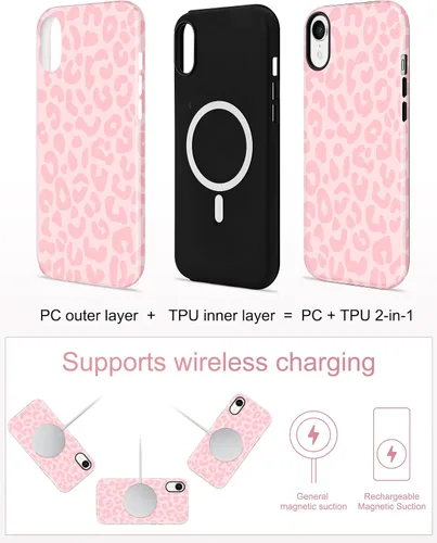 Vista 462 de Jusy Funda compatible con MagSafe con estampado de caparazón de tortuga marrón para iPhone 7/8/SE, cubierta protectora de TPU suave magnética
