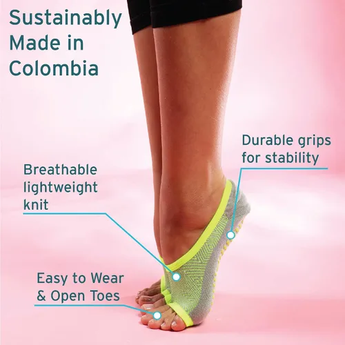 Vista 2 de Tucketts Calcetines de bailarina sin dedos antideslizantes Barra pilates baile hogar y ocio talla 5-9 1 par