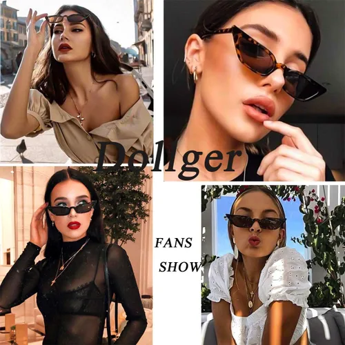 Vista 2 de Dollger Gafas de sol rectangulares retro para mujer, gafas pequeñas de diseño de moda, sombras cuadradas geniales