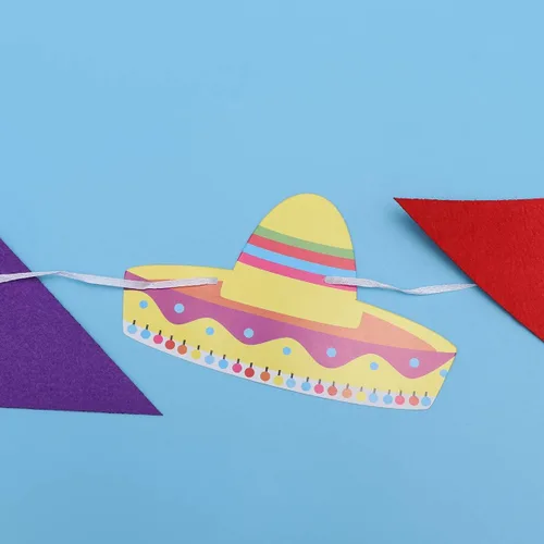 Vista 4 de Pancarta de piñata Cinco de Mayo para fiestas de cumpleaños para niños, sombrero de cactus colgante adorno para fiesta temática mexicana de verano