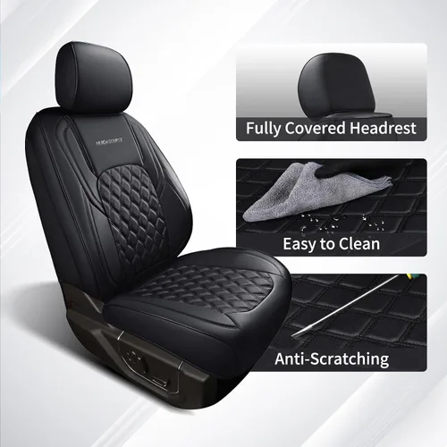 Vista 8 de Huidasource Fundas de asiento para Chevy Silverado, fundas de asiento GMC Sierra 2007-2013 y 2019-2026 1500, 2020-2026 2500HD 3500HD 2000HD doble