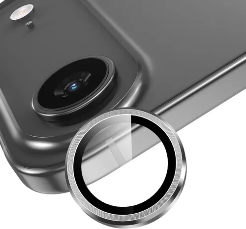Vista 36 de YWXTW Protector de lente de cámara para iPhone 15/15 Plus/16e/ 17e, anillo de metal antiarañazos individual protector de pantalla de vidrio templado
