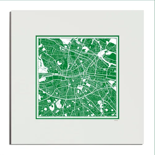 Vista 119 de O3 Design Studio Mapa de corte de papel de París, color negro mate, 20 x 20 pulgadas, arte en papel